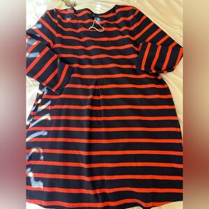 Joules Navy and Red Striped Top